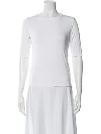 Pre-owned L'agence Crew Neck Three-quarter Sleeve T-shirt In White