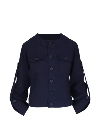 L'agence Crew-neck Jacket In Blue