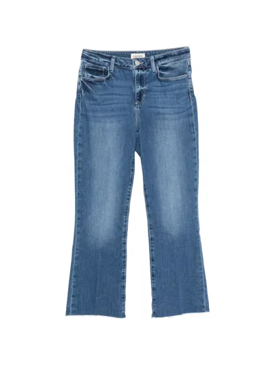 L'agence Cropped Denim Jeans In Blue