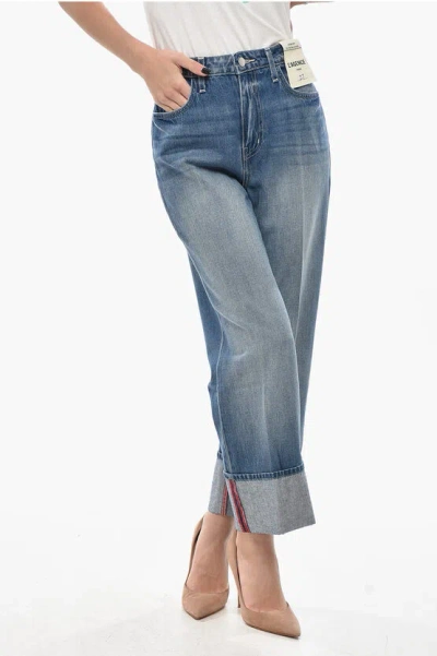 L'agence Cropped-fit Jeans With 28cm Turn-up In Blue