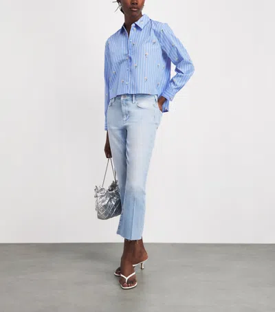 L'agence Cropped Kendra Flared Jeans In Blue