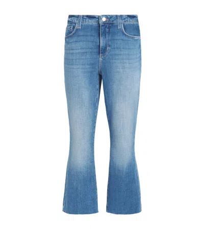 L'agence Cropped Kendra Flared Jeans In Blue