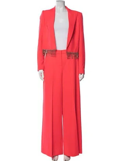 Pre-owned L'agence Crystal Embellishments Pantsuit In Pink