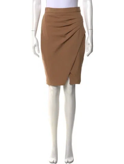 Pre-owned L'agence Cutout Accent Knee-length Skirt In Brown