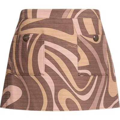 L'agence Cyra Low Rise Miniskirt In Brown