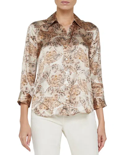 L'agence Dani 3/4 Sleeve Silk Blouse