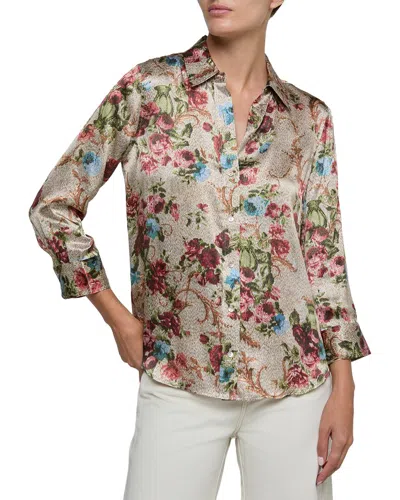 L'agence Dani 3/4 Sleeve Silk Blouse