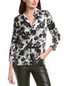 L'agence Dani 3/4-sleeve Silk Blouse In Multi