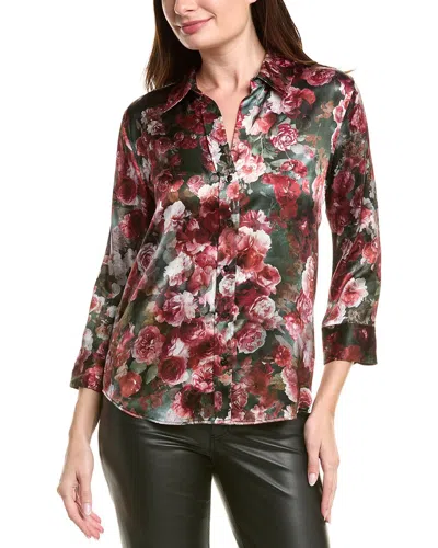 L'agence Dani 3/4-sleeve Silk Blouse In Multi