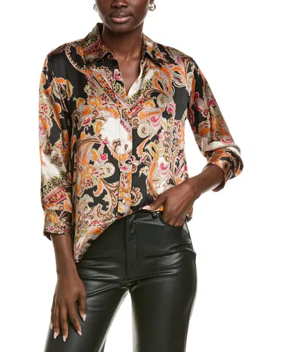 L'agence Dani 3/4-sleeve Silk Blouse In Multi
