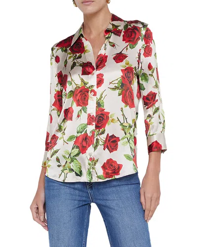 L'AGENCE L'AGENCE DANI 3/4 SLEEVE SILK BLOUSE