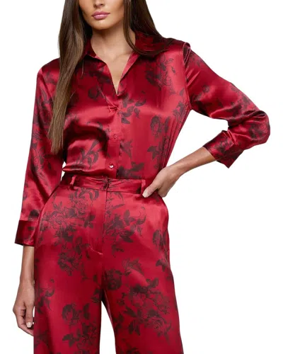 L'agence Dani Blouse In Burgundy