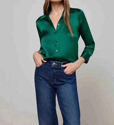 L'agence Dani Blouse In Bottle Green