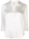 L'agence Dani Silk Charmeuse Blouse In White