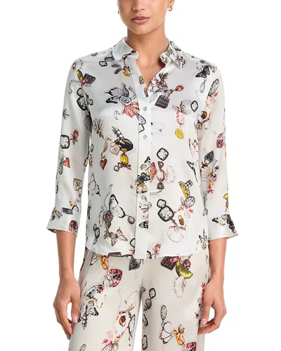 L'agence Dani Butterfly 3/4 Sleeve Blouse In Neutral
