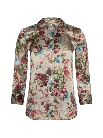 L'agence Dani Floral-print Blouse In Neutral