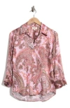 L'agence Dani Paisley Silk Button-up Top In Multi