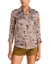 L'agence Dani Printed Silk Blouse In Multi