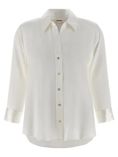 L'agence Tyler Silk Blouse In Ecru In Neutral