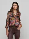 L'agence Dani Silk Blouse In Multi