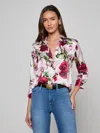 L'agence Dani Silk Blouse In Multi