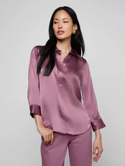 L'agence Dani Silk Blouse In Pink
