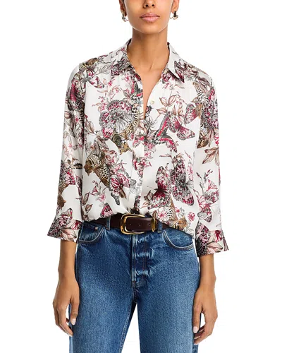 L'agence Dani Silk Blouse In Multi