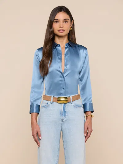 L'agence Dani Silk Blouse In Blue