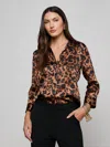L'agence Dani Silk Blouse In Brown