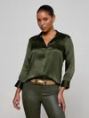 L'agence Dani Silk Blouse In Green
