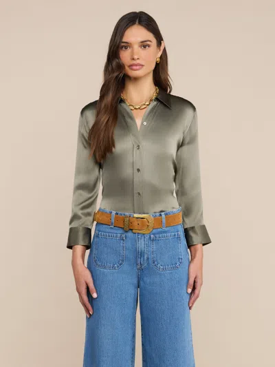 L'agence Dani Silk Blouse In Green