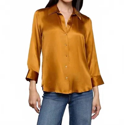 L'agence Dani Silk Blouse In Dijon In Brown