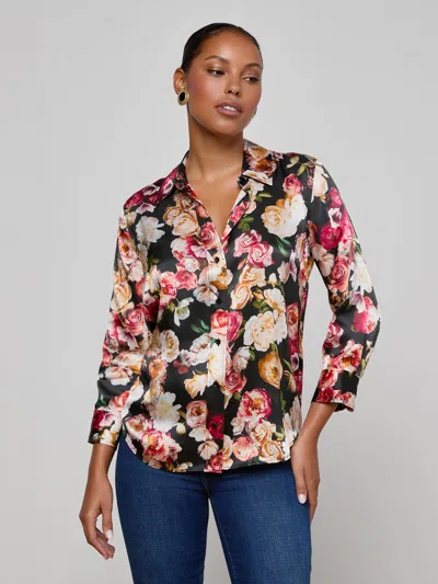 L'agence Dani Silk Blouse In Multi