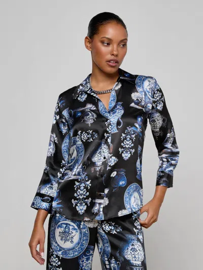 L'agence Dani Silk Blouse In Multi