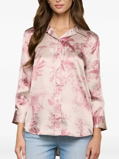 L'agence Dani Silk Blouse In Pink