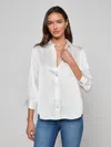L'agence Dani Silk Blouse In White
