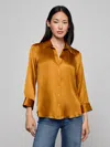 L'agence Dani Silk Blouse In Yellow