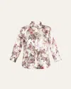 L'agence Dani Silk Button-front Blouse In Multi