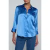 L'agence Dani Three-quarter Sleeve Top In Blue