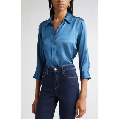 L'AGENCE L'AGENCE DANI SILK CHARMEUSE BLOUSE