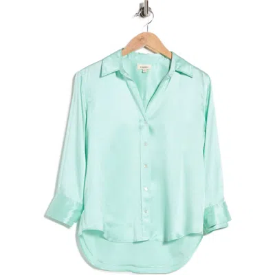 L'agence Dani Silk Charmeuse Blouse In Green
