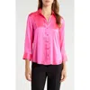 L'agence Dani Silk Charmeuse Blouse In Pink