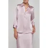 L'agence Dani Silk Charmeuse Blouse In Pink