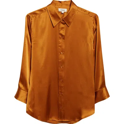 L'agence Dani Silk Charmeuse Blouse In Yellow