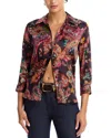 L'agence Dani Silk Three Quarter Sleeve Blouse In Multi