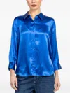 L'agence Dani Three-quarter Sleeve Top In Blue