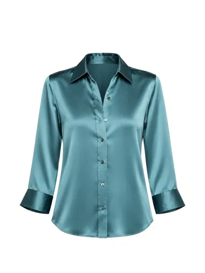 L'agence Dani Three-quarter Sleeve Blouse In Brown