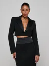 L'agence Daxton Cropped Blazer In Black