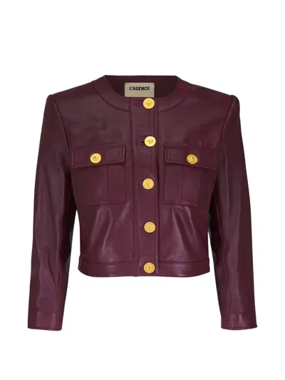 L'agence Deidra Cropped Jacket In Red