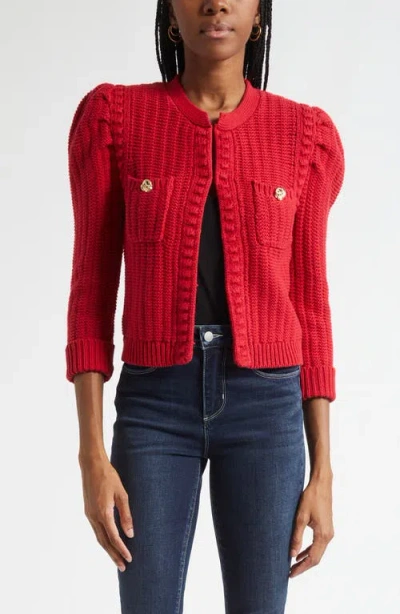 L'AGENCE L'AGENCE DELLI JULIET SLEEVE COTTON BLEND CARDIGAN